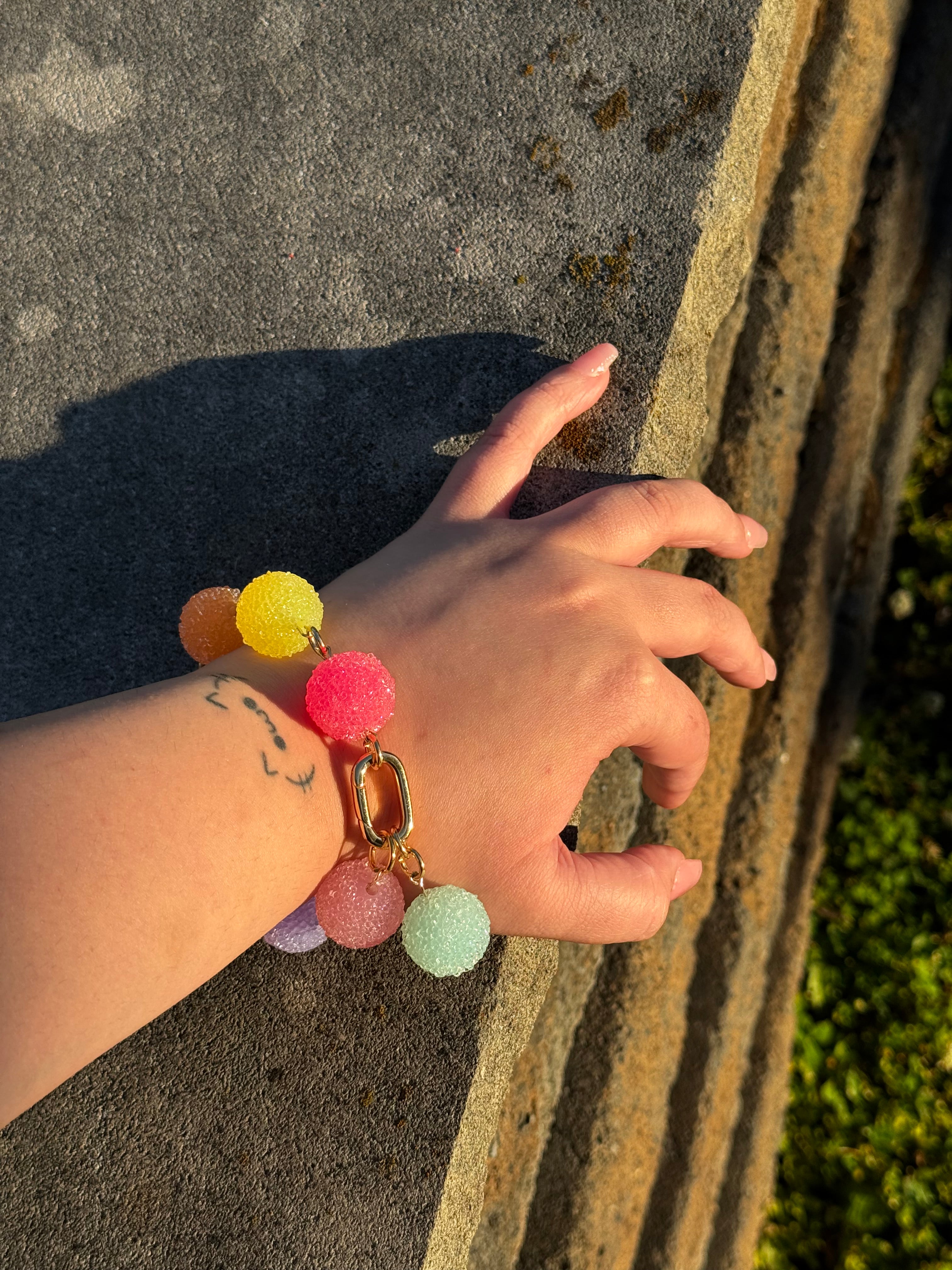 Faux Candy Gumdrop Charm Bracelet